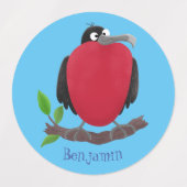 Funny herrlicher Fregatte Vogel Cartoon Etiketten (Design 2)