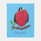 Funny herrlicher Fregatte Vogel Cartoon Fleecedecke (Vorderseite)
