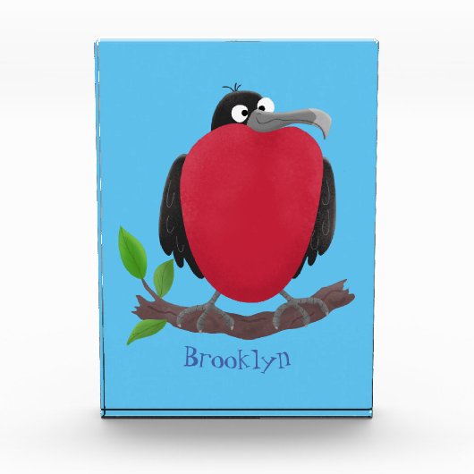 Funny herrlicher Fregatte Vogel Cartoon Fotoblock (Vorderseite)