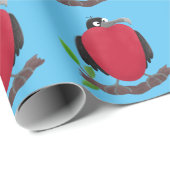 Funny herrlicher Fregatte Vogel Cartoon Geschenkpapier (Rolleneckpunkt)