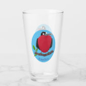 Funny herrlicher Fregatte Vogel Cartoon Glas (Rückseite)