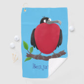 Funny herrlicher Fregatte Vogel Cartoon Golfhandtuch (Insitu)