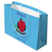 Funny herrlicher Fregatte Vogel Cartoon Große Geschenktüte (Rückseite Schrägansicht)