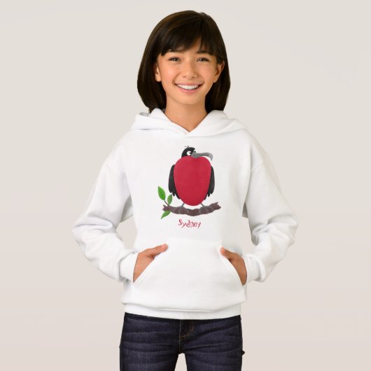 Funny herrlicher Fregatte Vogel Cartoon Hoodie (Vorne ganz)