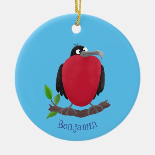 Funny herrlicher Fregatte Vogel Cartoon Keramik Ornament (Vorne)