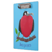 Funny herrlicher Fregatte Vogel Cartoon Klemmbrett (Links)