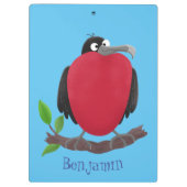 Funny herrlicher Fregatte Vogel Cartoon Klemmbrett (Rückseite)