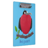 Funny herrlicher Fregatte Vogel Cartoon Klemmbrett (Rechts)