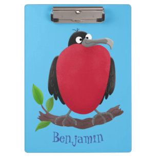 Funny herrlicher Fregatte Vogel Cartoon Klemmbrett
