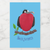 Funny herrlicher Fregatte Vogel Cartoon Lebensmitteletikett (Einzelnes Label)