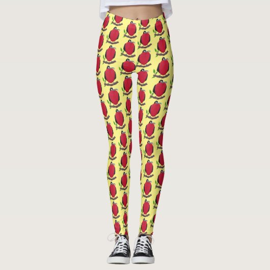 Funny herrlicher Fregatte Vogel Cartoon Leggings (Vorderseite)