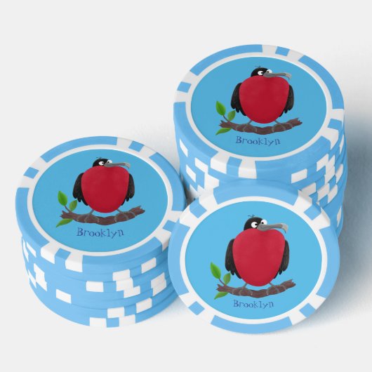 Funny herrlicher Fregatte Vogel Cartoon Pokerchips (Stapel)
