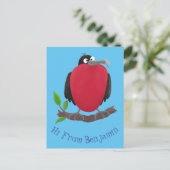 Funny herrlicher Fregatte Vogel Cartoon Postkarte (Stehend Vorderseite)