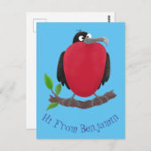 Funny herrlicher Fregatte Vogel Cartoon Postkarte (Vorne/Hinten)