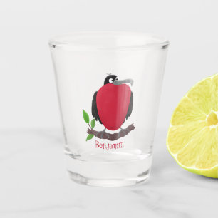 Funny herrlicher Fregatte Vogel Cartoon Schnapsglas