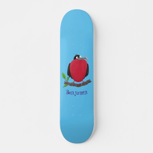 Funny herrlicher Fregatte Vogel Cartoon Skateboard (Vorne)