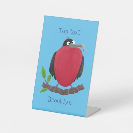 Funny herrlicher Fregatte Vogel Cartoon Sockelschild (Vorderseite)