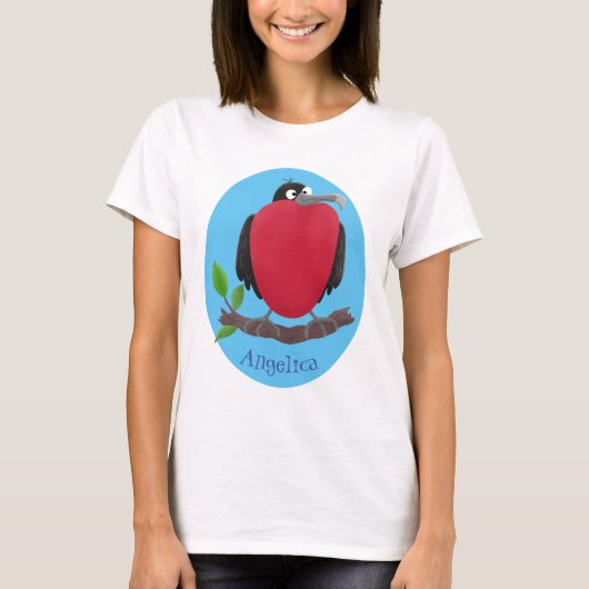 Funny herrlicher Fregatte Vogel Cartoon T-Shirt (Vorderseite)