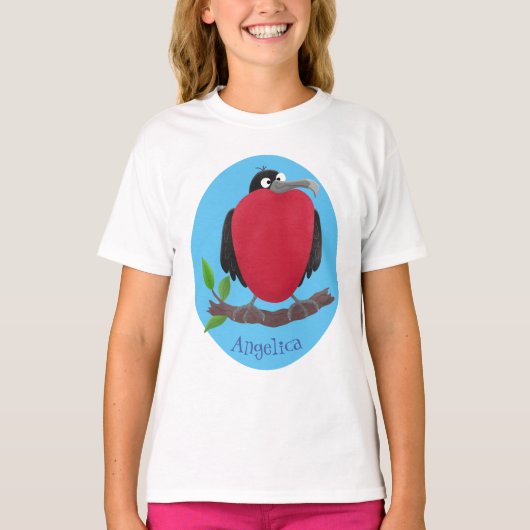 Funny herrlicher Fregatte Vogel Cartoon T-Shirt (Vorderseite)