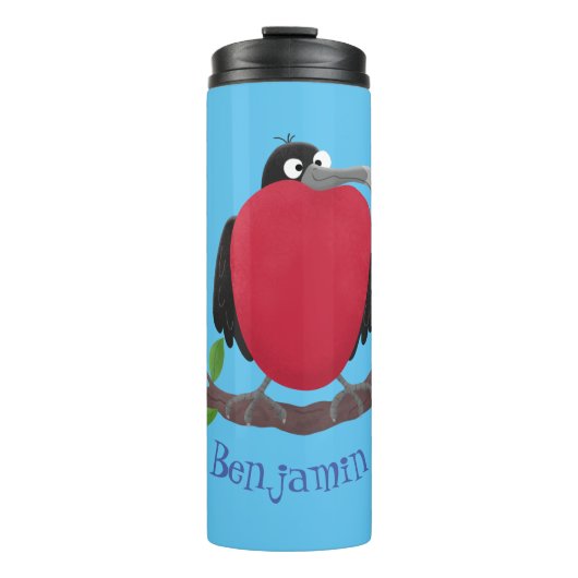 Funny herrlicher Fregatte Vogel Cartoon Thermosbecher (Vorderseite)