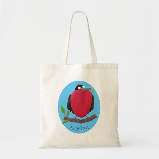 Funny herrlicher Fregatte Vogel Cartoon Tragetasche (Vorne)