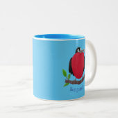 Funny herrlicher Fregatte Vogel Cartoon Zweifarbige Tasse (VorderseiteRechts)