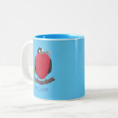 Funny herrlicher Fregatte Vogel Cartoon Zweifarbige Tasse (Vorderseite Links)