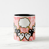 Funny herzes Set Zweifarbige Tasse (Mittel)