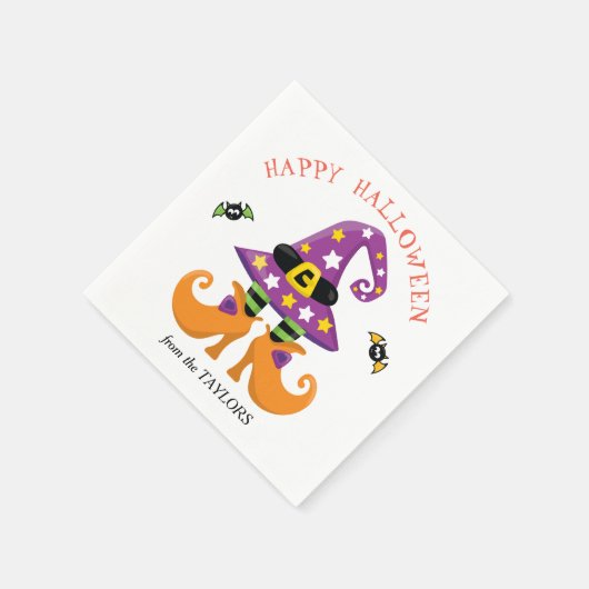 Funny Hexe Feet Halloween Serviette (Ecke)