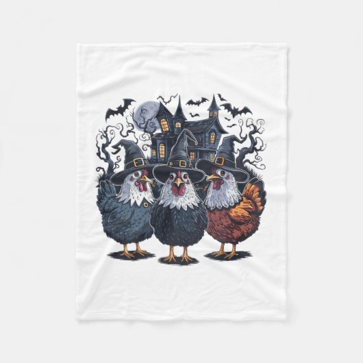 Funny Hexe Spooky Chicken Halloween Fleecedecke (Vorderseite)