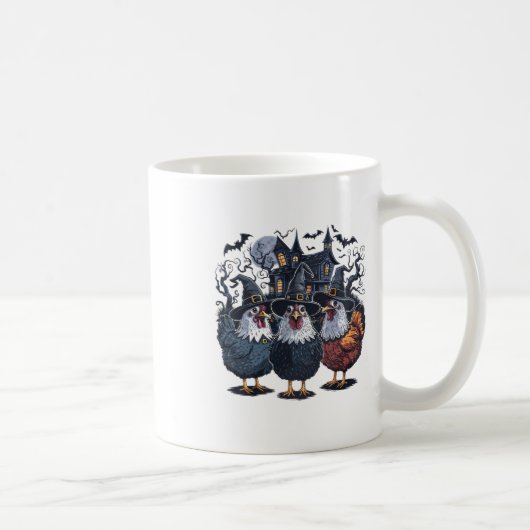 Funny Hexe Spooky Chicken Halloween Kaffeetasse (Rechts)