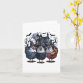 Funny Hexe Spooky Chicken Halloween Karte (Gelbe Blume)