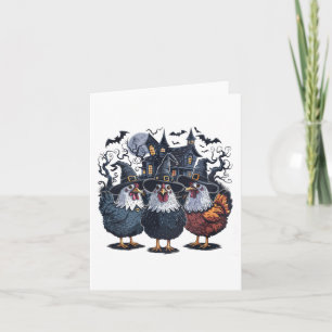 Funny Hexe Spooky Chicken Halloween Karte