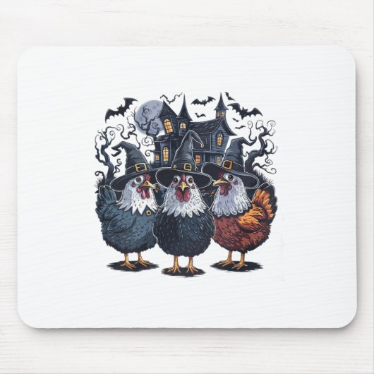 Funny Hexe Spooky Chicken Halloween Mousepad (Vorne)