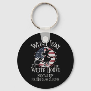 Funny Hexe Way White House Kamala Brooms Up Wicke Schlüsselanhänger