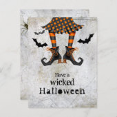 Funny Hexen Legs Wicked Halloween Postcard Postkarte (Vorne/Hinten)