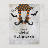 Funny Hexen Legs Wicked Halloween Postcard Postkarte (Vorderseite)