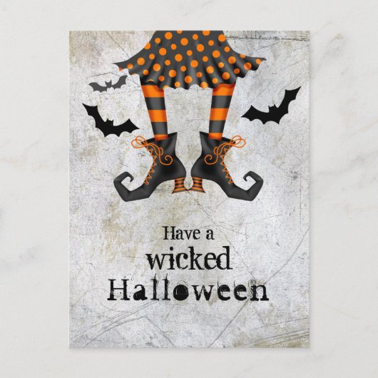 Funny Hexen Legs Wicked Halloween Postcard Postkarte (Vorderseite)