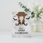 Funny Hexen Legs Wicked Halloween Postcard Postkarte (Stehend Vorderseite)