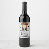 Funny Hexen Legs Wicked Halloween Weinetikett (Vorderseite)