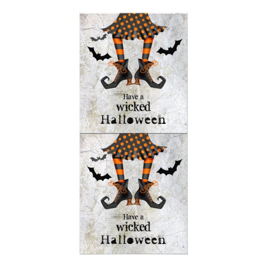 Funny Hexen Legs Wicked Halloween Werbekarte (Vorne)