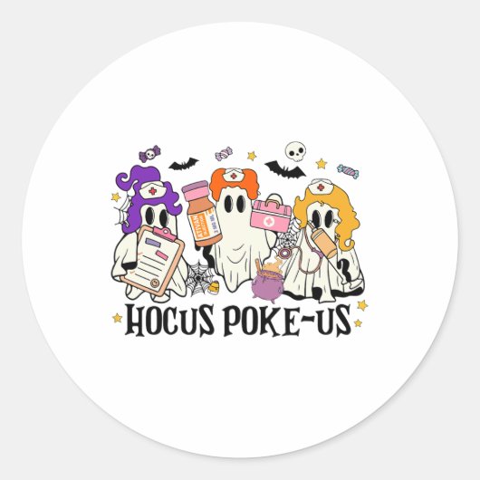 Funny Hexen Nurse Spooky Nurse Costume Halloween Runder Aufkleber (Vorderseite)