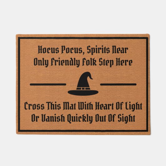Funny Hexenmagic Zaubersprüche Spaß Rustikal Minim Fußmatte (Vorderseite)