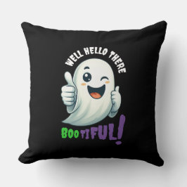 Funny Hey, Boo-tiful! Niedlich Winking Ghost Kissen