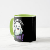 Funny Hey, Boo-tiful! Niedlich Winking Ghost Tasse (Vorderseite Links)