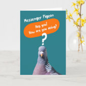 Funny Hi Card - Messenger Pigeon Karte (Gelbe Blume)