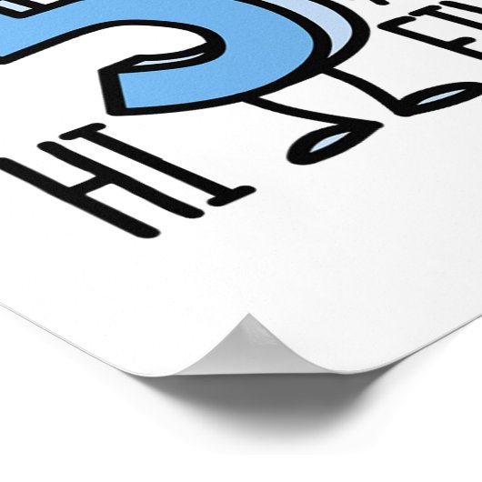 Funny Hi Five! High Hand Hallo Wave Nummer 5 Kinde Poster (Ecke)