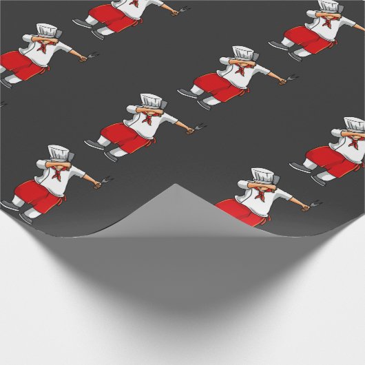 Funny Hibachi Koch Japanischer Koch Lago Geschenkpapier (Ecke)