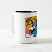 Funny Hibernation Mode Cat Winter Cozy Coffee Zweifarbige Tasse (Vorderseite Links)