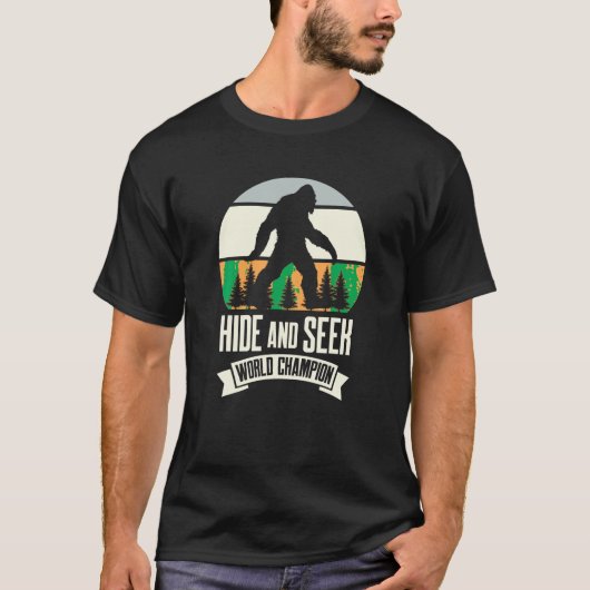 Funny Hide and Seek World Champion Sasquatch Vinta T-Shirt (Vorderseite)
